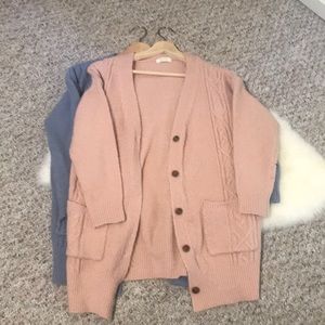 SOLD Pink and blue cardigans in small